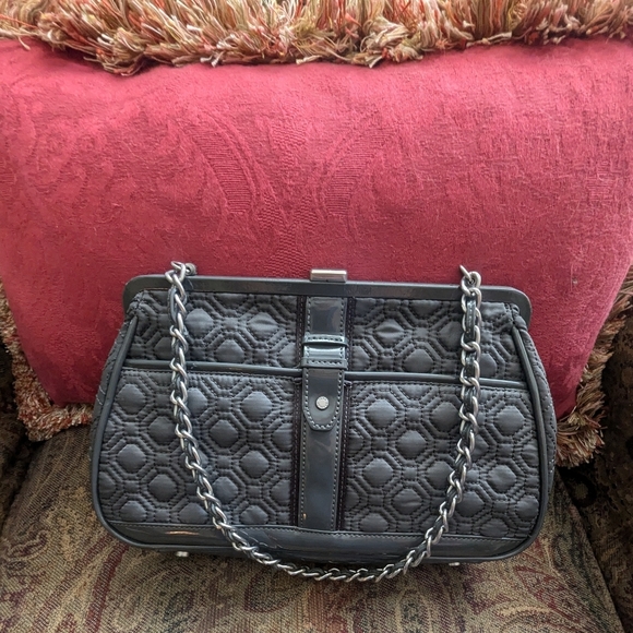 Vera Bradley Quilted & Patent Woven Chain Strap Handbag - Picture 1 of 11